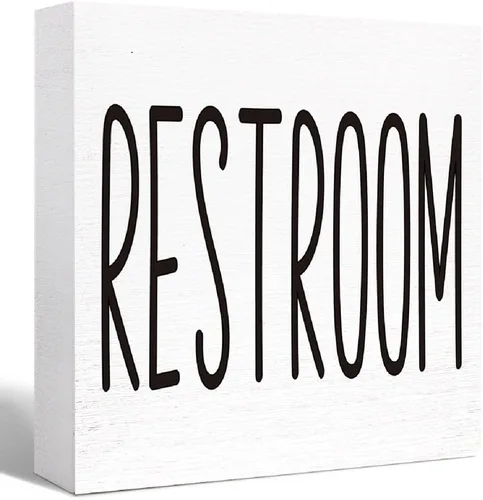 Miniatura 16 de SJNH Divertido letrero de madera para baño con texto en inglés "The Best Seat in the House", letrero decorativo de estilo rústico de granja, 5 x 5 x