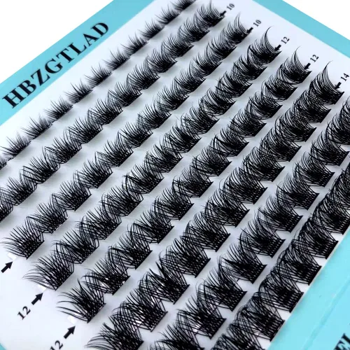 Miniatura 2 de Mezcla de pestañas postizas 3D esponjosas de un solo racimo, abanicos de volumen, pestañas individuales segmentadas naturales para extensión