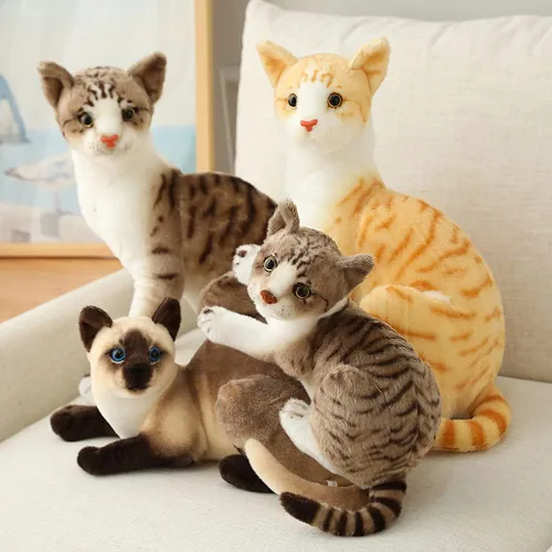 Miniatura 6 de GUDVES Gato naranja atigrado de peluche, animal de peluche para bebé, gato de peluche, juguete de gato de pelo corto de 12 pulgadas (naranja B)