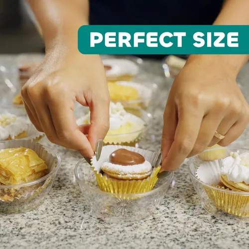 Miniatura 7 de JoyServe Mini cuencos de plástico transparente – A granel paquete de 100 cuencos desechables de plástico duro de primera calidad para postres