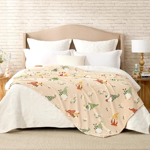 Miniatura 15 de Cozy Bliss Manta patriótica de gnomo, manta cálida para el 4 de julio, manta de felpa lechosa, ultra suave y acogedora para sofá, sofá y cama, azul