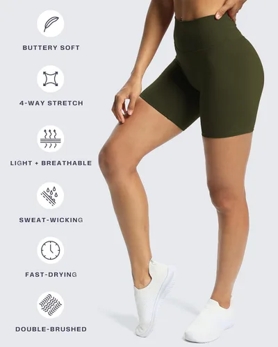 Miniatura 4 de Aoxjox Trinity - Shorts de ciclismo para mujer, control de abdomen, cintura alta, para ejercicio, gimnasio, correr, yoga, de 6 pulgadas
