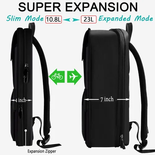 Miniatura 2 de ZINZ Mochila para computadora portátil de 15, 15.6 y 16 pulgadas, mochila expandible para computadora con múltiples bolsillos antirrobo de viaje