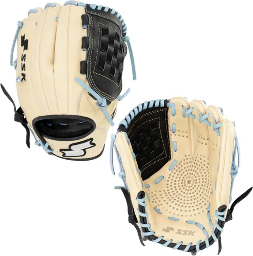 Miniatura 56 de SSK Z5 Craftsman Guante de béisbol para infield – 11.25” - 11.5” - 11.75” - 12” – Lanzamiento con mano derecha y izquierda Rojo/Verde Kelly/Blanco