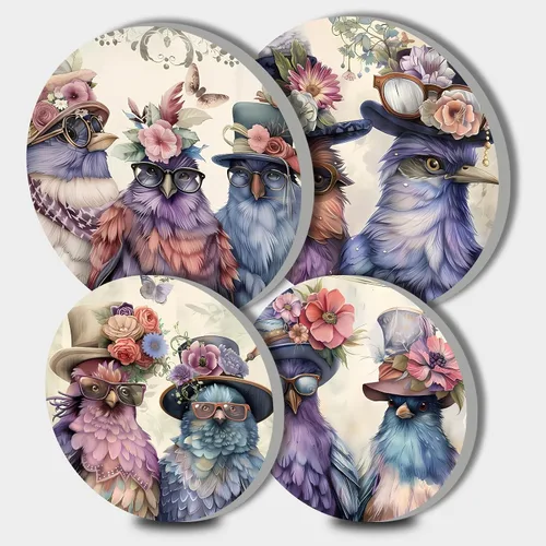 Miniatura 8 de Nordics - Juego de 4 fundas para quemadores de flores étnicas bohemias, estilo rústico, arte floral indio, patrón geométrico abstracto, quemador