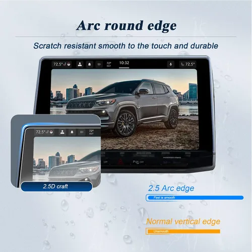 Miniatura 3 de BIBIBO 2 protectores de pantalla para Wrangler 2024 2025 2026 2025 2026 2026 Jeep Wrangler 12.3 pulgadas (1 brillante + 1Mate) accesorios para Jeep