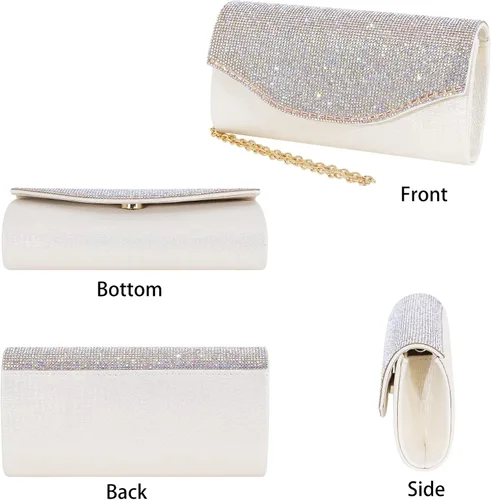 Miniatura 3 de Naimo Bling Shiny Rhinestone Wedding Evening Party Clutch Handbag Purse