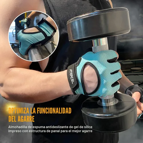 Miniatura 5 de ATERCEL Guantes de levantamiento de pesas, protección completa de la palma de la mano, guantes de entrenamiento para gimnasio, ciclismo, ejercicio