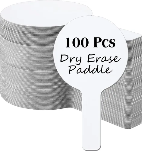 Miniatura 10 de Seajan 100 paletas de subasta para subasta, números de respuesta a granel, ventiladores en blanco, tableros de borrado en seco, de mano de doble