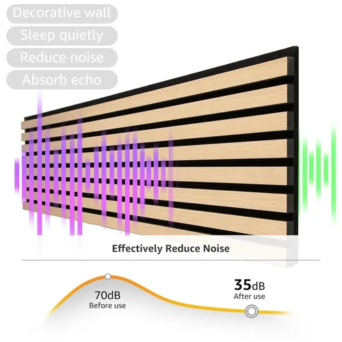 Miniatura 3 de Paneles de pared de chapa de madera acústica 3D para paneles de pared interior y techos, tablero de fieltro absorbente de sonido, paneles