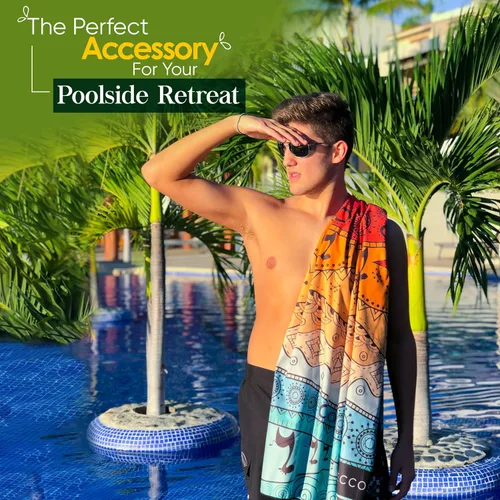 Miniatura 3 de ECCOSOPHY - Toalla de playa de microfibra a prueba de arena, de secado rápido, ligera, superabsorbente, perfecta para piscina, viajes, crucero
