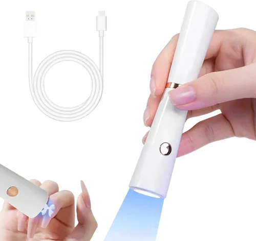 Lámpara UV de mano para uñas de gel, mini luz de uñas portátil, inalámbrica, recargable por USB, luz LED UV, secador de uñas para secado rápido,