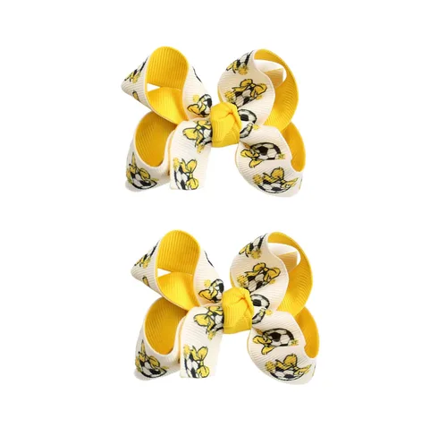 Miniatura 7 de Pinzas para el pelo de fútbol, cinta de fútbol, accesorios para el cabello para niñas, pinzas para el cabello de fútbol, 2 unidades, color negro