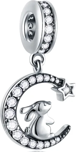 Animal Theme Charms, MomChild of Owl Bear Dog, Rabbit Flamingo Elephant Panda Cat Parrot Crocodile Unicorn Charms in 925 Sterling Silver, Fit