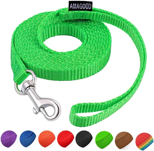 Miniatura 36 de AMAGOOD 6 pies de correas para cachorros/perros, correa de estilo tradicional resistente con gancho de cuello fácil de usar, correa para perros Negro