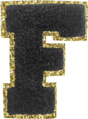 Miniatura 134 de Parches de letras termo-adhesivas de felpilla para chaquetas, parches de letras universitarias con brillantina para planchar en la letra azul A