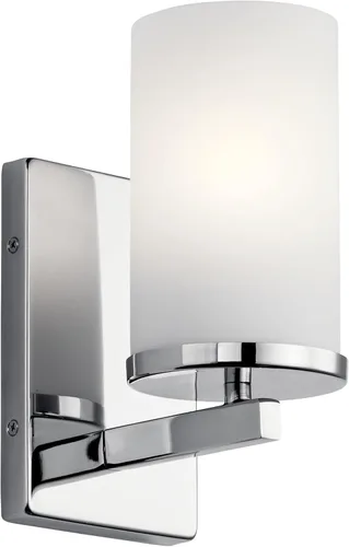 Miniatura 22 de Kichler Crosby 45495NI - Aplique de pared de 9.25 pulgadas en níquel cepillado, 1 luz contemporánea para pasillo o baño con cristal de ópalo