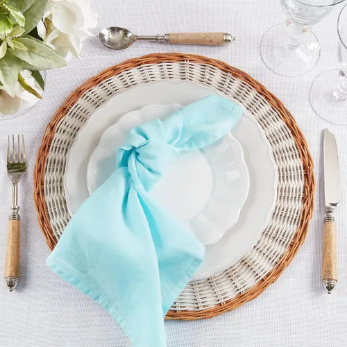 Miniatura 4 de Saro Lifestyle Pure Linen Elegance Servilleta de mesa (juego de 4), aguamarina, 20 pulgadas