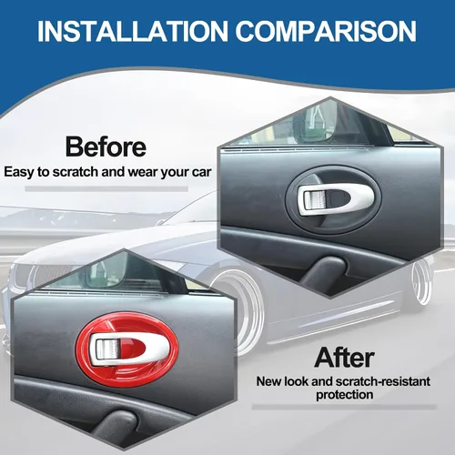 Miniatura 2 de Sekhyna Tazón para manija interior de puerta de ABS compatible con Mitsubishi Eclipse 2006-2011, manija interior izquierda y derecha, tazón, ABS