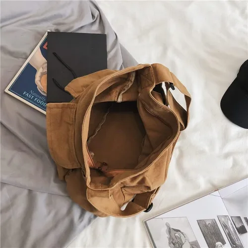 Miniatura 4 de Bolso cruzado bohemio hipster hobo bohemio hippie de lona, bolso de mano estético, bolso grande de hada grunge