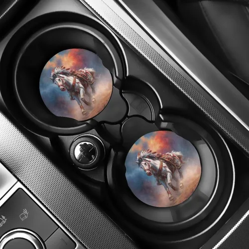 Miniatura 39 de AFPANQZ 250 Years Print Car Coasters for Cup Holders Absorbent Car Accessories 2.8" Car Cup Holder for Women 2 Pack