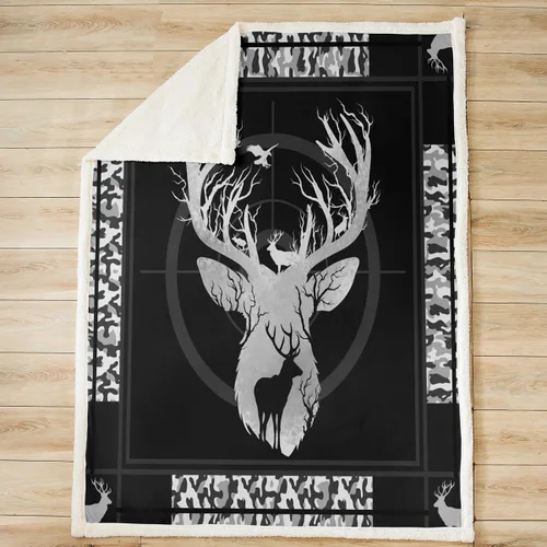 Miniatura 2 de Manfei Manta de camuflaje gris para sofá, manta de cama temática de caza de animales salvajes para niños y adultos, decoración de habitación, manta