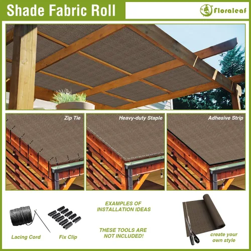 Miniatura 3 de Tela de sombra para exteriores de 8 x 25 pies, rollo de tela con 95% de bloqueo UV, para pérgola, cochera, patio, terraza, toldo, jardín, patio