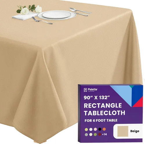 Miniatura 91 de Gee Di Moda - Mantel rectangular de 60 x 84 pulgadas – Mantel rectangular de poliéster lavable para mesa de 5 pies