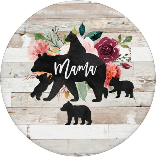 Miniatura 3 de Mama Bear Cuatro Cubitos de Bebé Rústico Barn Madera Boho Chic Floral - PopSockets Grip y Stand para Teléfonos y Tabletas