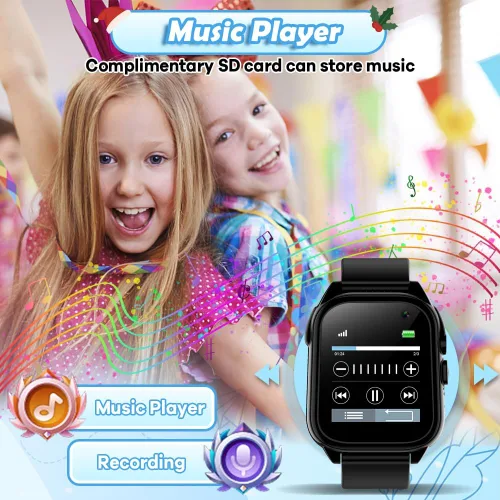 Miniatura 6 de Reloj inteligente impermeable para niños de 3 a 12 años de edad niños niñas, juguetes con 26 juegos, cámara de video, podómetro, reproductor