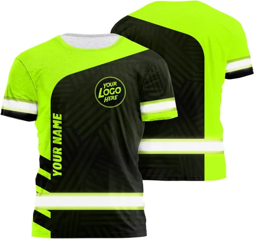 Miniatura 12 de Empresa, Equipo Uniforme Camisa de Alta Visibilidad para Hombres Camisa de Seguridad Logotipo Personalizado Nombre con Cintas Reflectantes AMZ02