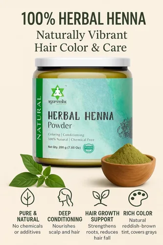 Miniatura 2 de Polvo de henna natural a base de hierbas para el cabello, color y acondicionador sin químicos con amla, shikakai, hibisco y meti; 7.05 oz - Paquete
