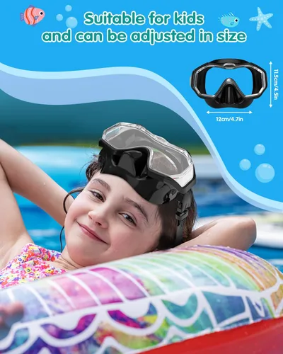 Miniatura 7 de WSTOO Kids Swim Goggles with Nose Cover to Prevent Water Inhaling, Anti-Fog Leak-Proof Swimming Mask for Boys Girls Age 5-12