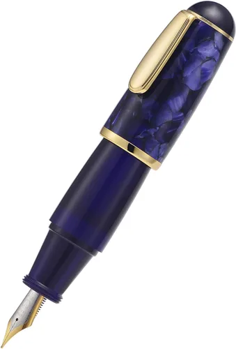 Miniatura 13 de Majohn Q1 Pluma estilográfica, plumín extrafino, azul y rojo, acrílico, gotero de Hombre Gordito, recarga de bolsillo de gran capacidad Azul Rojo