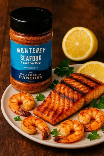 Miniatura 6 de California Rancher Condimento para mariscos, 6 onzas Mezcla de sal de pimienta y eneldo de limón, textura gruesa, sin gluten, sin MSG Para