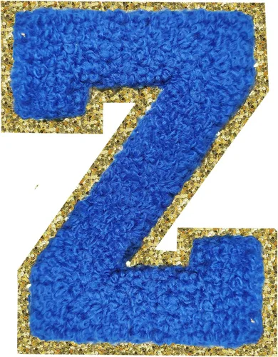 Miniatura 153 de SPRT - Parches de letras de chenilla universitaria con purpurina, parche de letras blancas para planchar con letras del alfabeto para disfraz