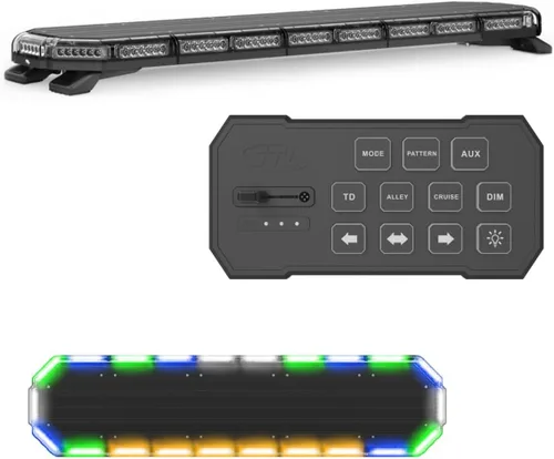 Miniatura 16 de SpeedTech Lights K-Force 47 - Barra de luz LED estroboscópica de policía de tamaño completo para montaje en techo, luces de advertencia para Verde