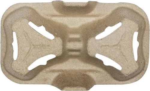 Miniatura 6 de Karat Portabebidas desechable Paquete de 600 Bandeja portadora de bebidas de fibra moldeada de 2 tazas (tazas de 8 a 24 onzas) resistente, fácil