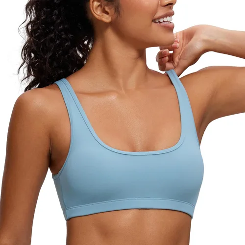 Miniatura 52 de CRZ YOGA Butterluxe - Mini brasier para mujer, cuello redondo, de bajo impacto, inalámbrico, deportivo, yoga, acolchado, para entrenamiento