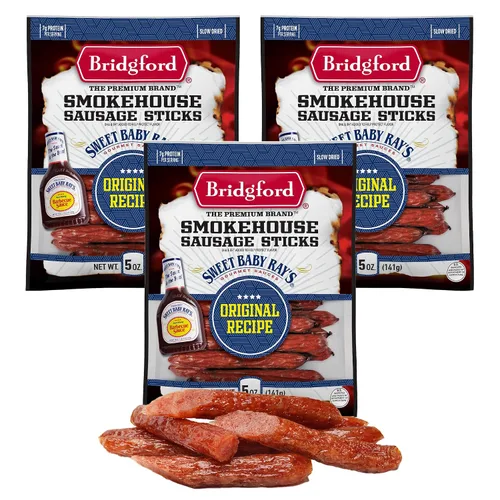 Miniatura 10 de Bridgford Smokehouse - Palitos de salchicha Teriyaki de 5 onzas, paquete de 2 – Hecho con carne de res y cerdo – Sin gluten y alto contenido