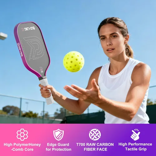 Miniatura 9 de DGYGQ Paletas de pickleball T700SC Power de fibra de carbono con núcleo de panal de polipropileno, mayor potencia para un giro y consistencia