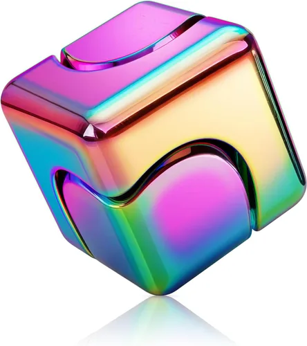 ATESSON Cubo giratorio de metal con 3 formas de jugar con rodamiento de acero inoxidable de alta velocidad silencioso para aliviar el estrés,