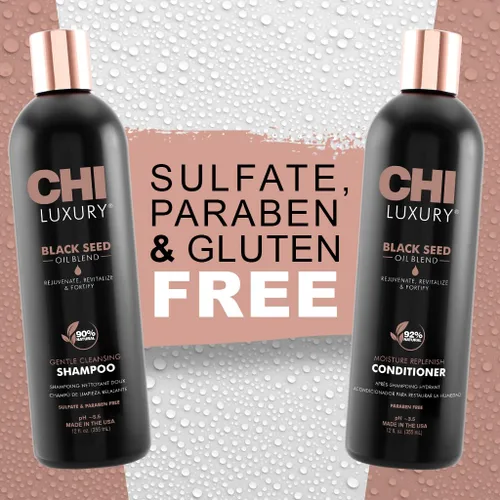 Miniatura 6 de CHI Brand Luxury Black Seed Oil Blend Champú de limpieza suave y acondicionador de reposición de humedad, 12 onzas líquidas cada uno (paquete de 2)