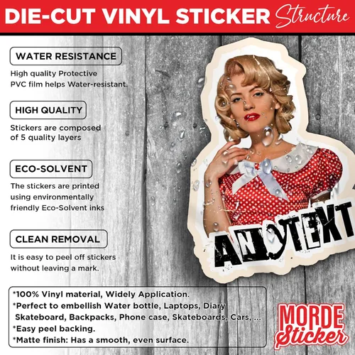 Miniatura 4 de Calcomanías personalizadas de foto retro con diseño vintage de rostro con nombre, impermeables, de vinilo, para laptop, botella de agua, autos