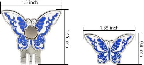 Miniatura 5 de Mariposa Golf Bal L Marcador con clip para sombrero de golf para damas golfistas clip magnético para sombrero para mujeres golfistas