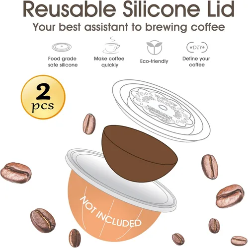 Miniatura 2 de VIVI SKY Tapas de cápsula de café reutilizables funcionan con cápsulas N*espresso Pods Vertuoline, tapas de silicona de grado alimenticio utilizadas