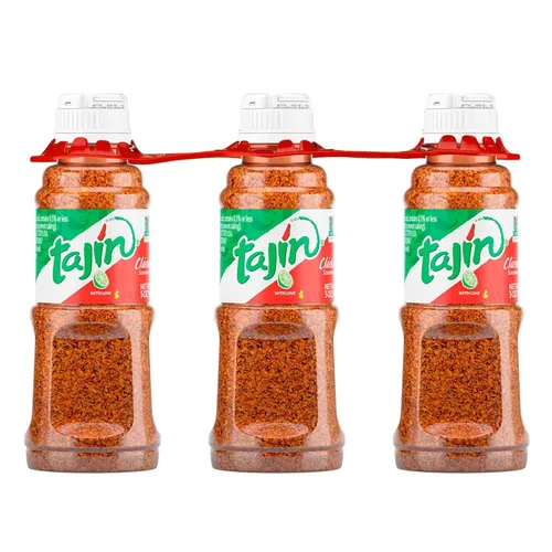 Tajin Clásico - Auténtica mezcla de especias de chile mexicano y lima para frutas, aperitivos, tacos y cócteles, potenciador de sabor picante, 5