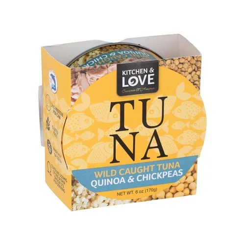 Miniatura 4 de Kitchen & Love Atún atrapado salvaje con quinoa y garbanzos en aceite de oliva, 6 onzas (paquete de 8)