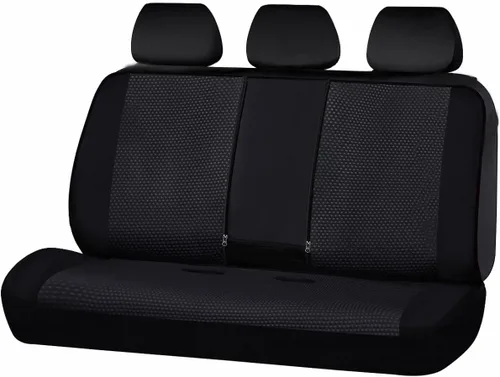 Miniatura 10 de Flying Banner Fundas para asiento trasero de coche, protectores de asiento de coche, con división 40/60 50/50 60/40 (negro y azul, valor)