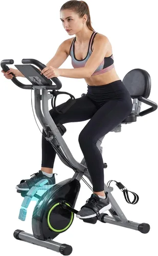 USLIM Bicicleta de Ejercicio Plegable Bicicletas Estáticas para el Hogar, Bicicleta de Entrenamiento Interior 5 EN 1, Bicicleta de Ciclismo con